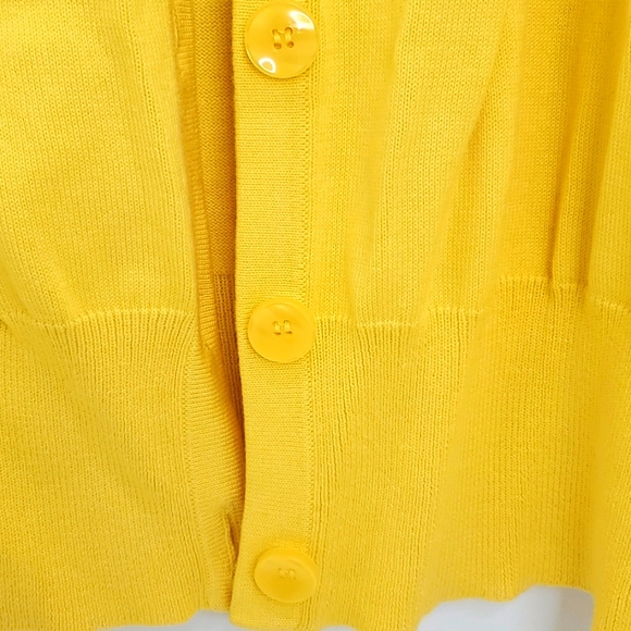 Nine West Women Cardigan, Size Medium, Yellow - Picture 7 of 9